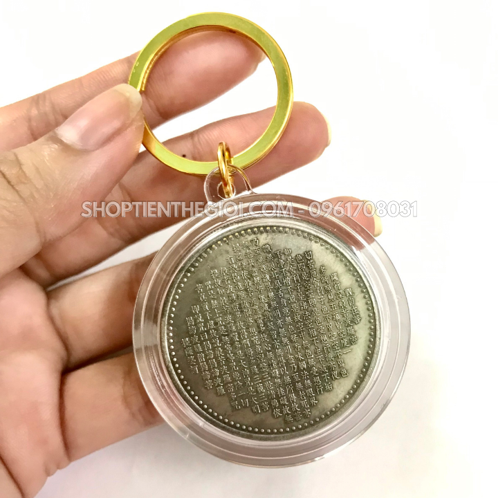 Móc Khóa Xu Bạc Phật Quan Âm Nghìn Tay Nghìn Mắt